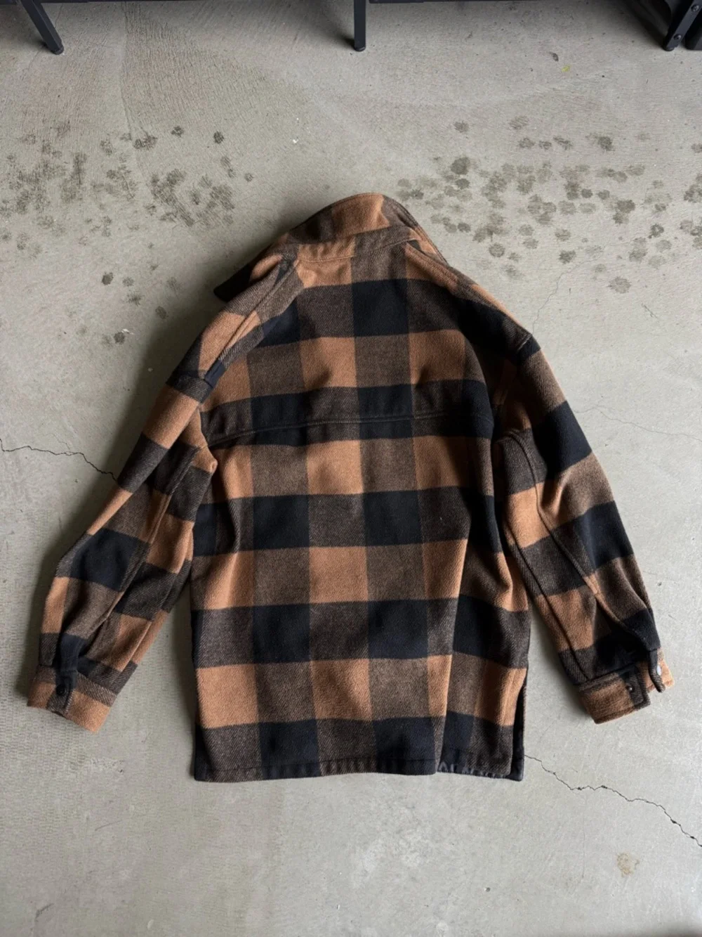 H&M / Oversized Buffalo Plaid Shacket Jacket / Brown Black - Picture 15 of 16